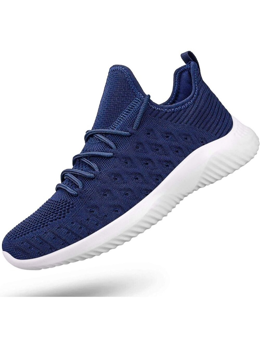 Womens Dark Blue Non Slip Lightweight Breathable Workout Slip On Walking Sneaker